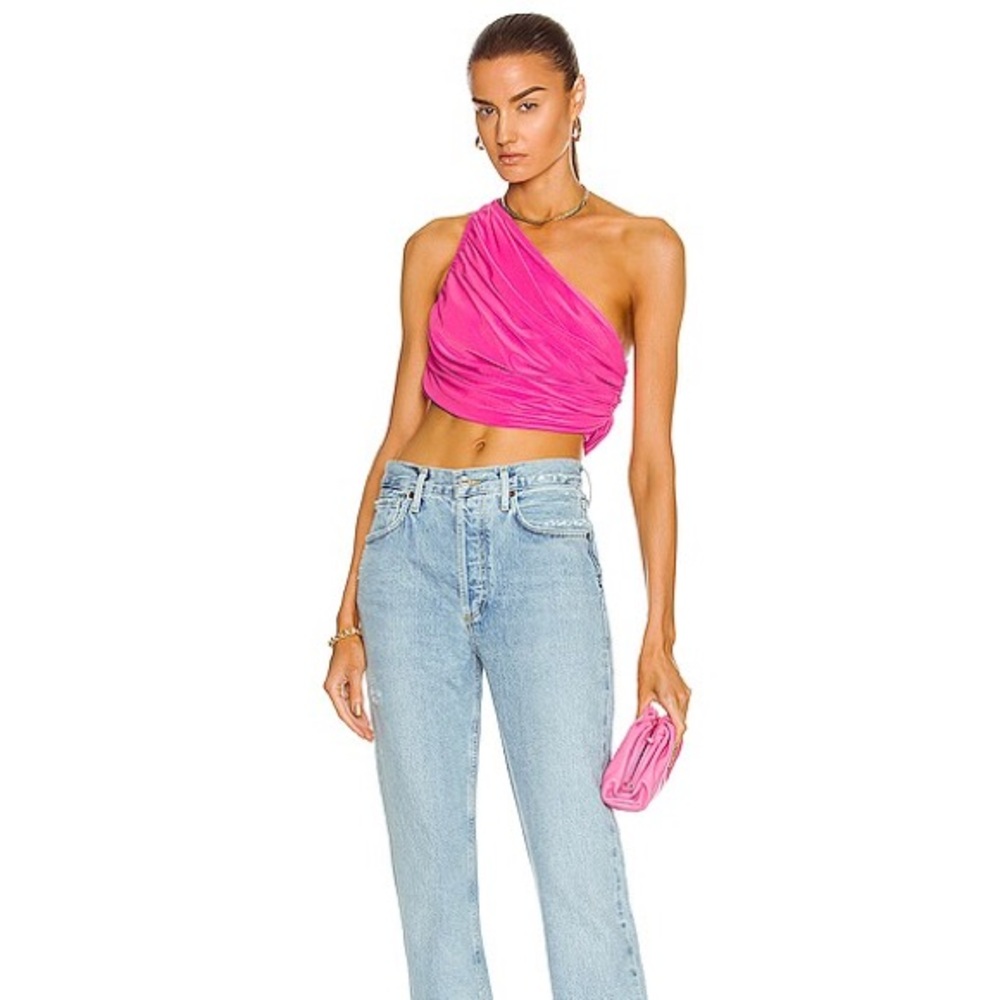Norma Kamali Diana Pink Crop Top